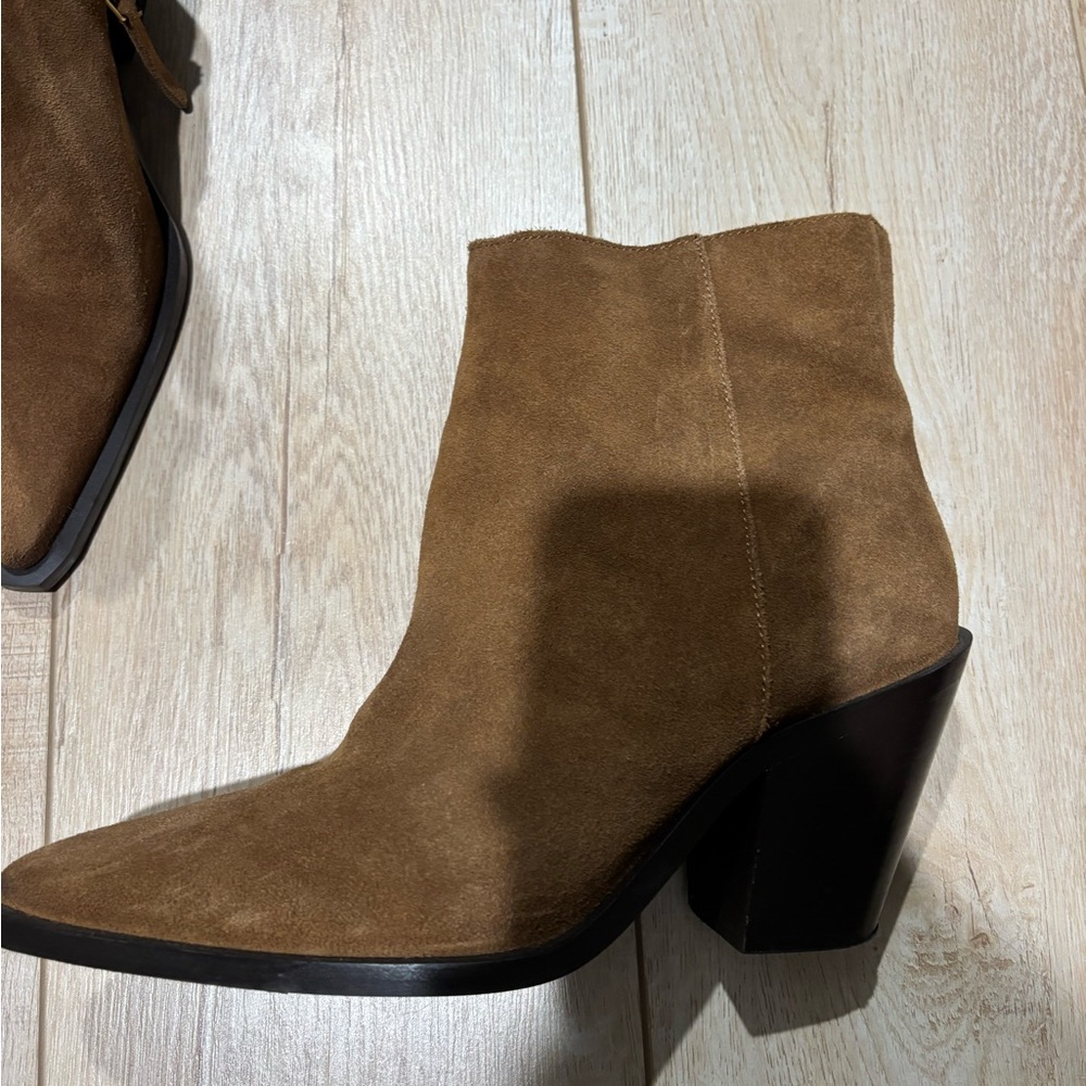 Mango brown Suede block Heeled Boots - Picture 5 of 8